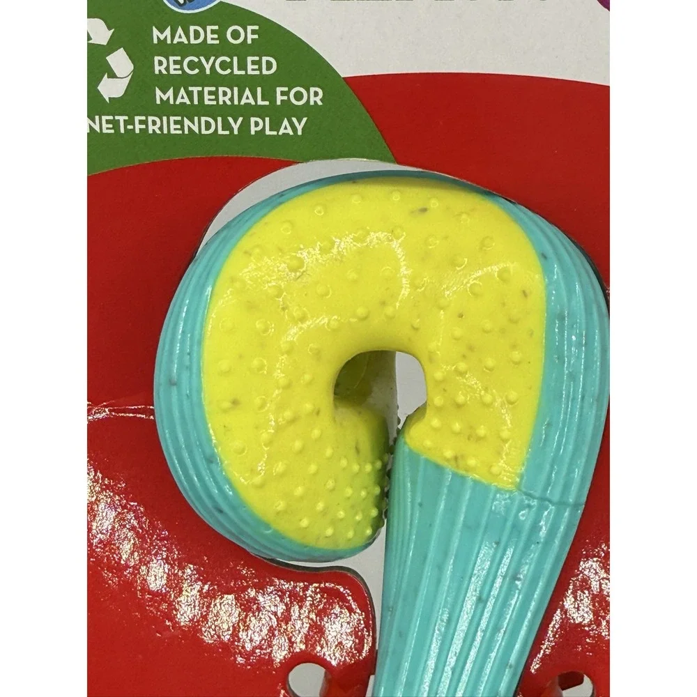 KONG Rerun Whoosh Bone Sm/Md Dog Toy Treat Dispensing Fetch Chew Teal Yellow
